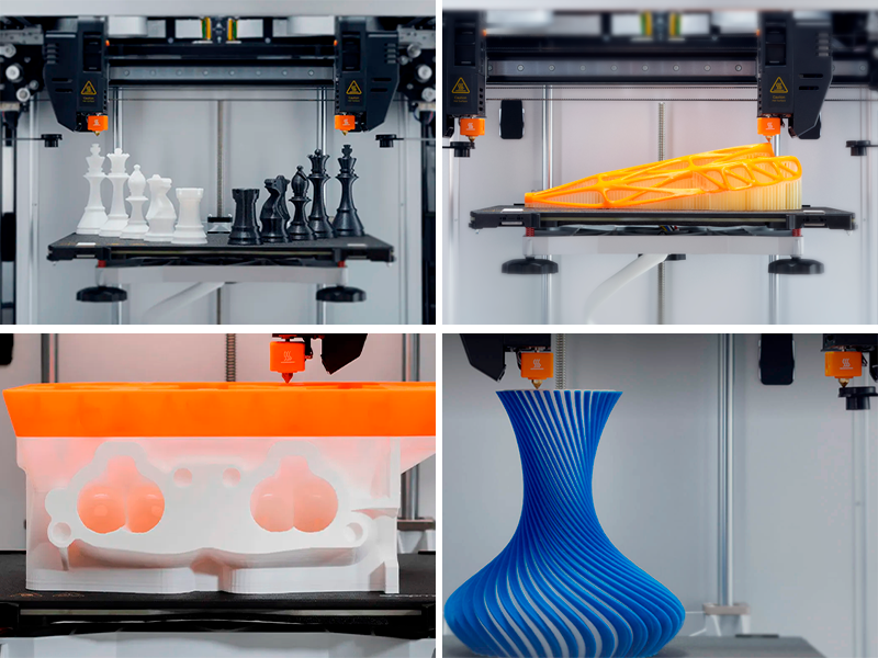 A impressora 3D Snapmaker J1 oferece cinco modos de extrusão diferentes, por defeito, backup, dual, espelho e cópia